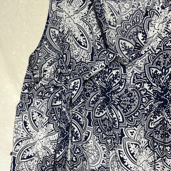 Old Navy Women's Dress 3X Rayon Sleeveless Blue Paisley Swimsuit Cover w/Tie-up - Picture 3 of 10